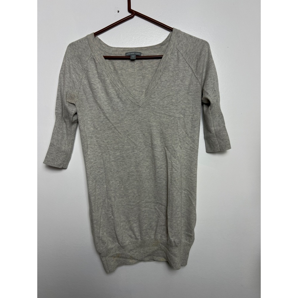 James Perse Women's 3/4 Sleeve Casual Pullover Terry Sweatshirt Dress 2 S Gray‎